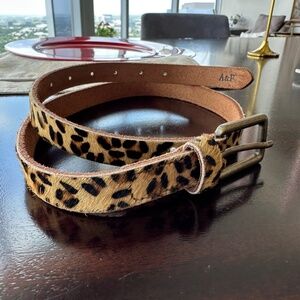 Abercrombie & Fitch Cheetah Print Belt with Brass Buckle